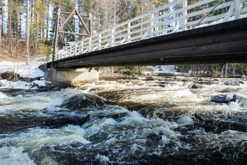 Dam and threshold on the river Jokelanjoki, Kouvola, Finland