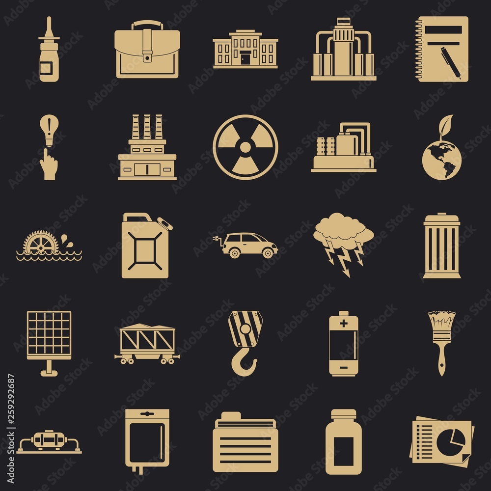 Aufkleber outgoings icons set. simple set of 25 outgoings vector icons for web for any design