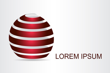 Naklejka premium Abstract technology logo stylized spherical surface with abstract shapes. This logo is suitable for global company, world technologies, media and publicity agencies 