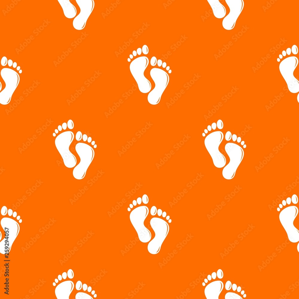 Poster footprints pattern vector orange for any web design best