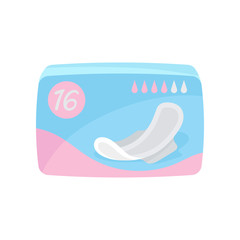 Packaging of sanitary pads on white background. © Happypictures