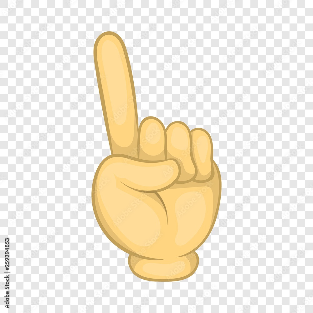 Poster gesture thumb up icon in cartoon style isolated on background for any web design