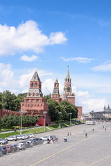Kremlin clock tower, with a red star on the tower