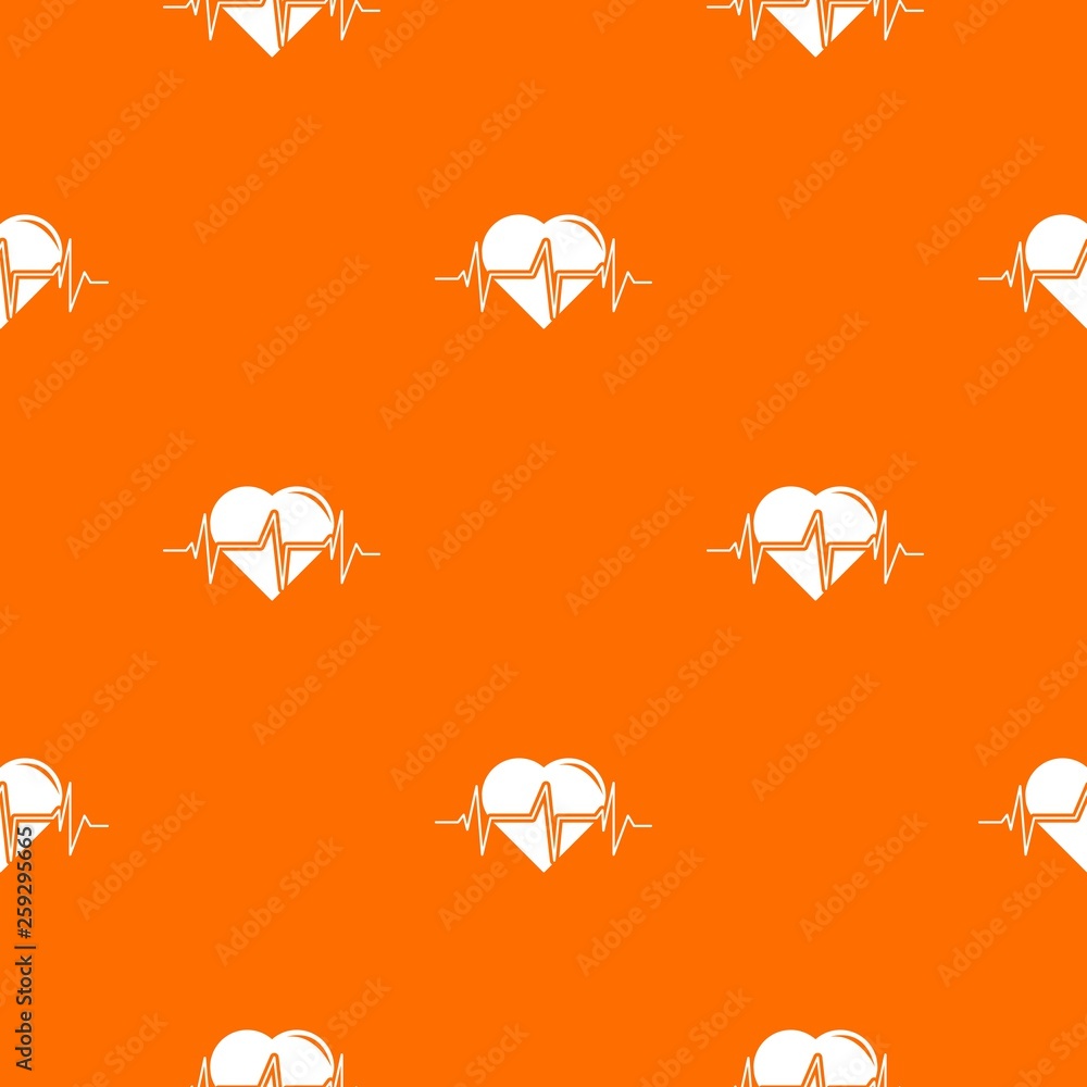 Aufkleber heart pulse pattern vector orange for any web design best