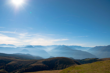 Panorama view from Meran 2000, mountain world south tyrol