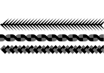 Ropes pattern brushes. Seamless nautical rope and chain stripes isolated on background.