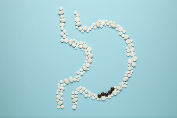 Stomach of tablets, pain and ulcer. Gastritis and digestive problems, indigestion.