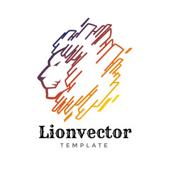 Lion shield logo design template. Lion head logo. Element for the brand identity, vector illustration.