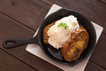 French toast with ice cream