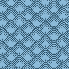 Blue dragon scale vector seamless pattern background texture. Surface pattern design for home decor, accessories, apparel, textile, wallpaper, wrapping paper, packaging, fabric, textures.