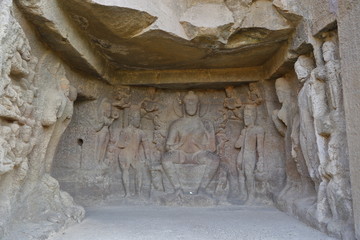 Obraz premium Temple of Ellora caves, the rock-cut temples, AURANGABAD, MAHARASHTRA in central India 