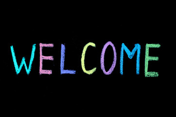 sign welcome on chalkboard © Alex_Zh