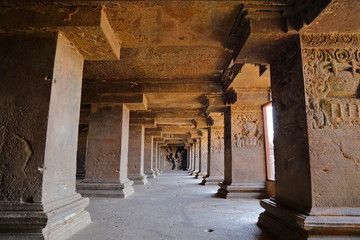 Temple of Ellora caves, the rock-cut temples, AURANGABAD, MAHARASHTRA in central India 
