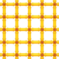 yellow gas pipes on a white background