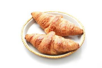 Two croissants White background