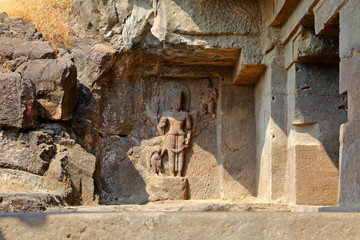 Temple of Ellora caves, the rock-cut temples, AURANGABAD, MAHARASHTRA in central India 