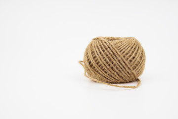 Brown rope roll isolated on white background