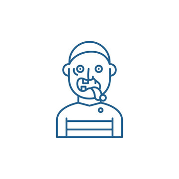 recommend clip art: Zombie line concept icon. Zombie flat  vector website sign, outline symbol, illustration.