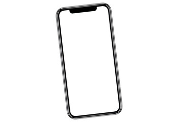 Smartphone similar to iphone xs max with blank white screen for Infographic Global Business Marketing Plan , mockup model similar to iPhonex isolated Background of ai digital investment economy. HD