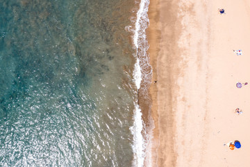 Summer photo of beach and blue ocean. Gran Canaria landscape. 