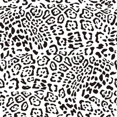 Leopard seamless pattern. Exotic wild animal skin. Safari print. Black and white spots. Skin of Cheetah, leopard, tiger. Fashionable, elegant, rich Animal abstract texture. vector illustration. 
