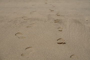 Fototapeta na wymiar couple footprints on the beach