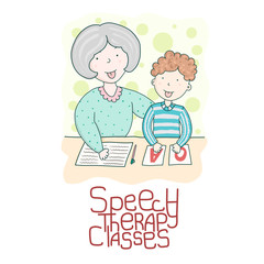 Speech Therapy Concept. Friendly speech and articulation classes