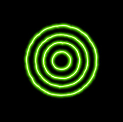 green neon symbol bullseye