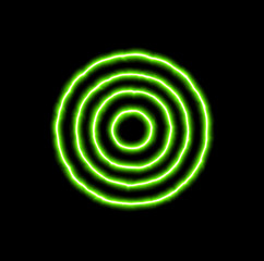 green neon symbol bullseye