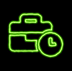 green neon symbol business time