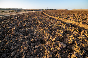 Tierra de labor en los campos de Pinto. Madrid. Epaña. Europa.