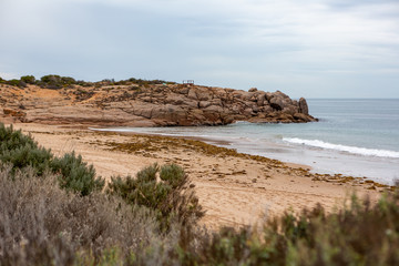 Fototapeta na wymiar Commodore Point located in Horseshoe Bay Fleurieu Peninsula Port Elliot South Australia on 3rd April 2019