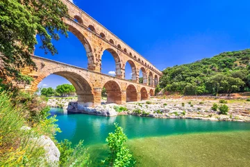 Photo sur Plexiglas Pont du Gard Pont du Gard, Provence in France