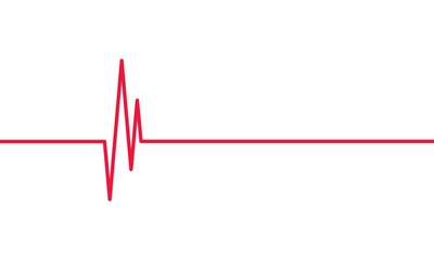 Red heartbeat line. Cardiogram health medical pulse concept. Electrocardiogram, ECG - EKG signal.