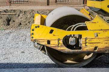 Road roller construction new road