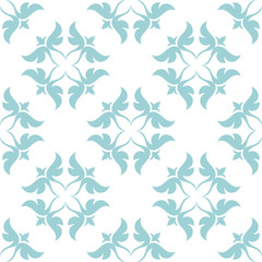 Blue floral pattern on white. Seamless background
