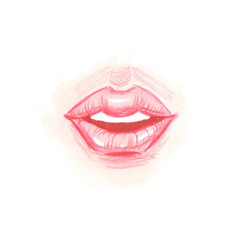 Naklejka premium illustration of red lips