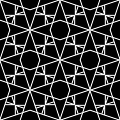  White geometric elements on black seamless  background