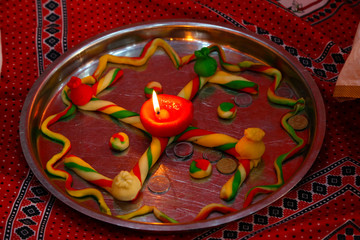 Indian rituals, Diya Thali for prayer