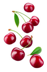 Cherry. Cherries isolated on white. Cherries background - Image