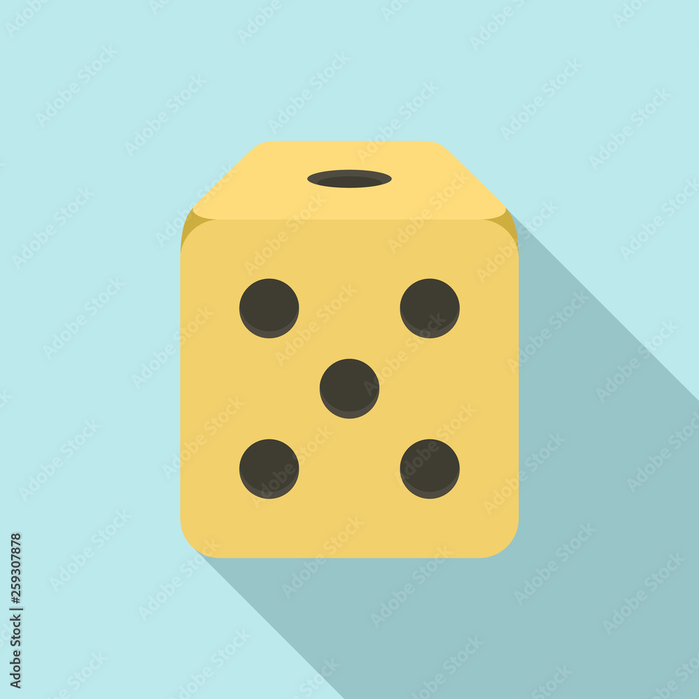 Poster dice cube icon. flat illustration of dice cube vector icon for web design