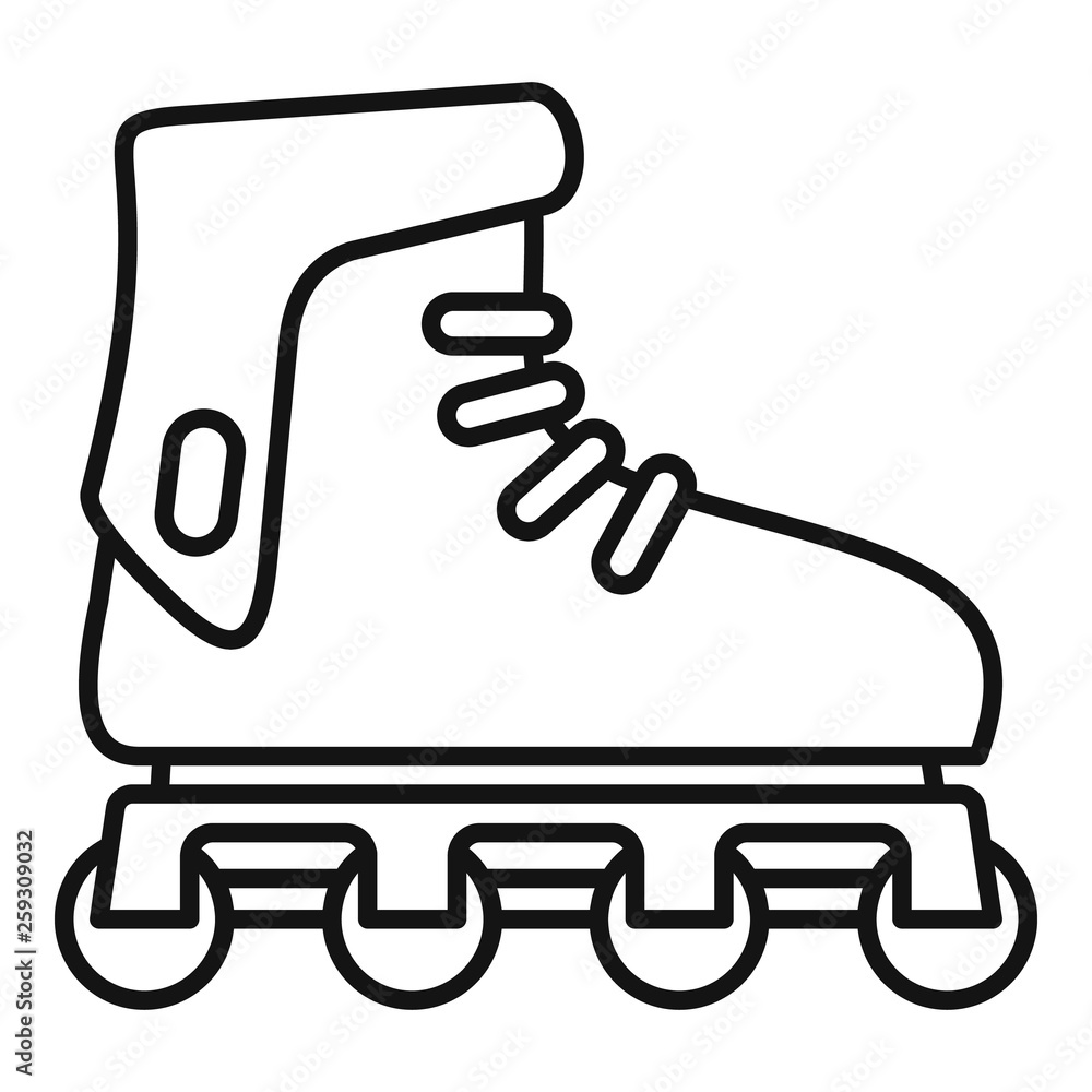 Poster glide inline skates icon. outline glide inline skates vector icon for web design isolated on white b