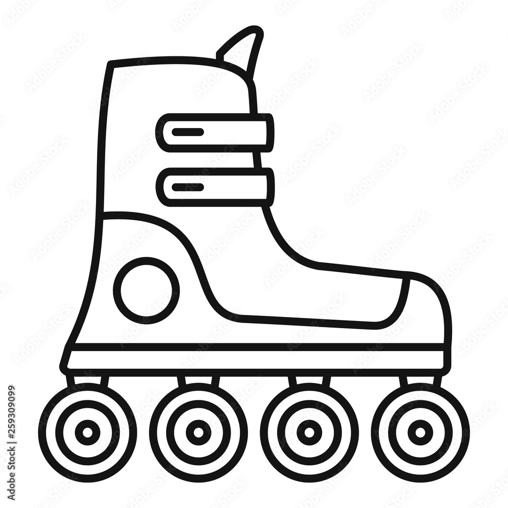 Poster race inline skates icon. outline race inline skates vector icon for web design isolated on white bac