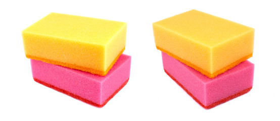 Kitchen sponges isolated on a white background