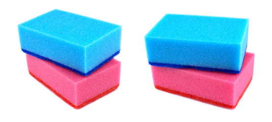 Kitchen sponges isolated on a white background