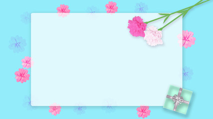 ギフトボックスと花の背景 (母の日、 誕生日、バレンタインデー、クリスマス)