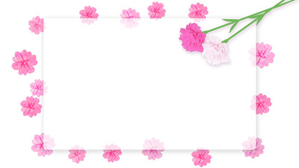 花に囲まれた背景 (母の日、 誕生日、バレンタインデー、クリスマス)