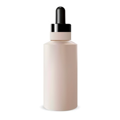 Serum Drop Bottle. Essential Vial. Cosmetic Mockup. Liquid Enzyme Medical Therapy. Face Essence Droplet Container. Round Juice Jar Template. Collagen Pot Blank. Natural Treatment.