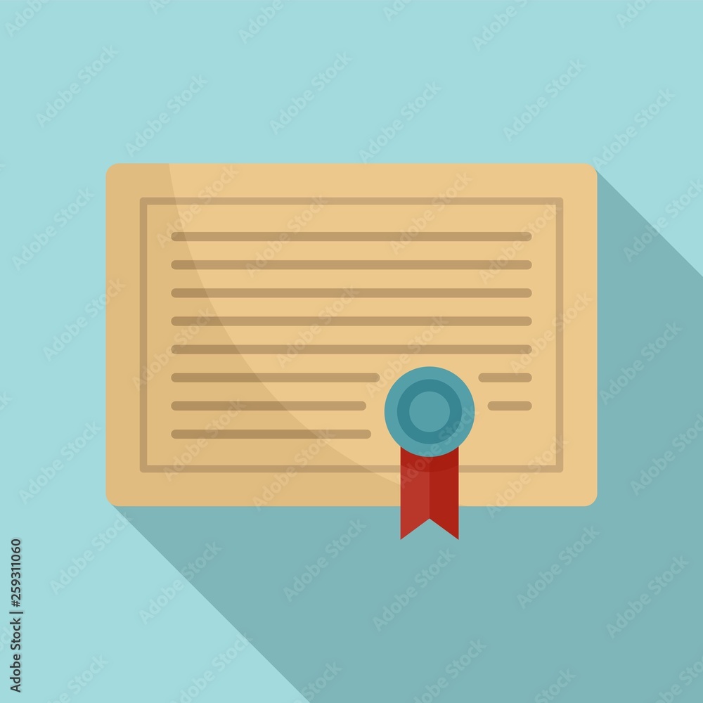 Poster learning certificate icon. flat illustration of learning certificate vector icon for web design