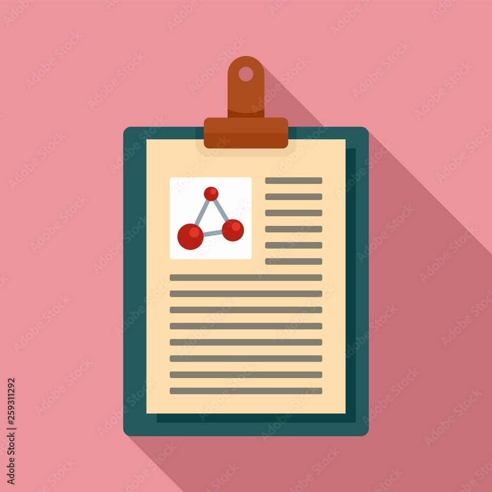 Poster clipboard learning physics icon. flat illustration of clipboard learning physics vector icon for web